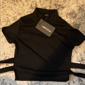 Black Open Back PrettyLittleThing Top